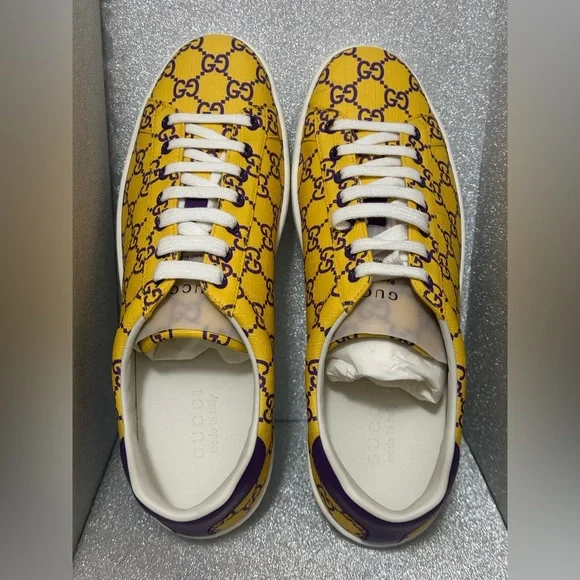 💎 Gucci Sneakers Ace Purple/Yellow Supreme Joy USA size MEN 10 GUCCI , 10.5 US.